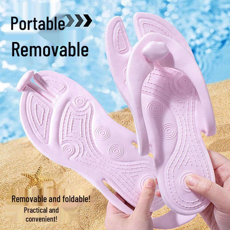 Přenosné protiskluzové skládací cestovní žabky na pláž, do hotelu a do sprchy