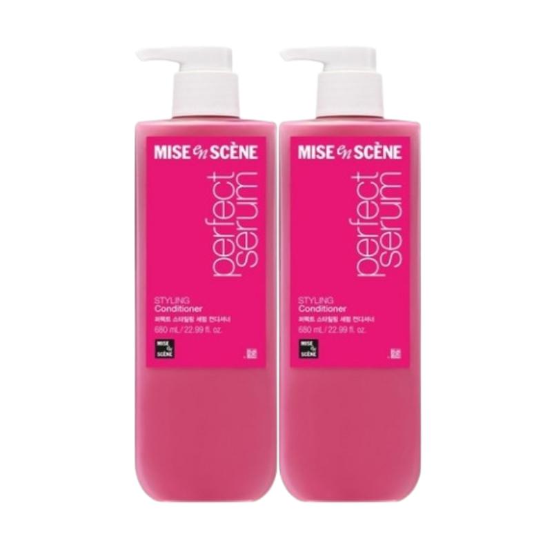 Mise-en-Scène Perfect Styling Serum Conditioner 680ml |Silky & Shiny Hair Conditioner | Floral Powdery Scent | K-Beauty Hair Treatment