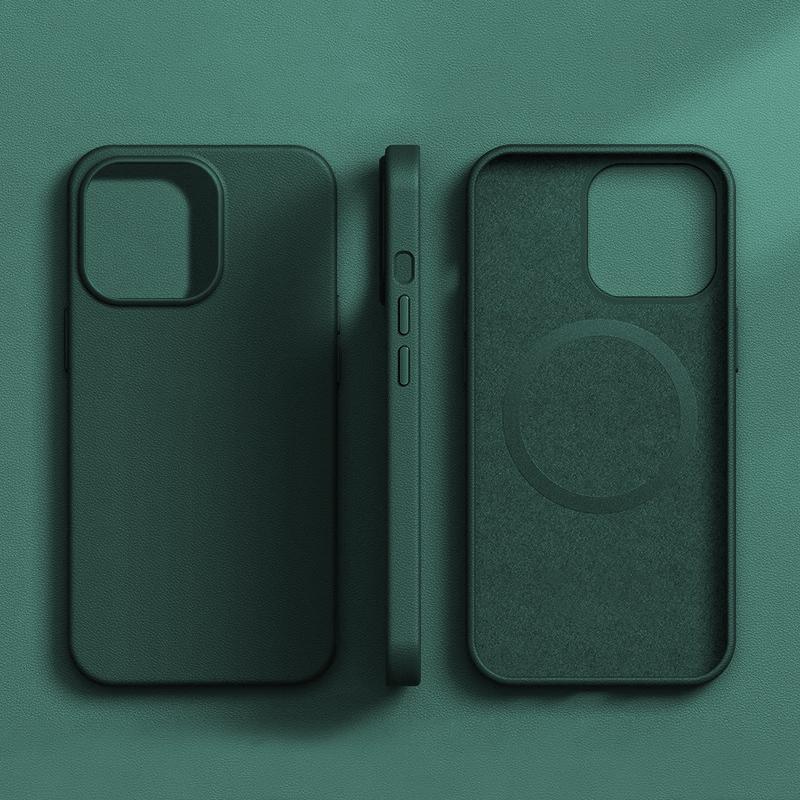 Leren Magnetische Animatie Hoesje voor Voor Iphone 16 15 14 13 Pro Max Plus Magneet voor Magsafe Telefoonhoesje Draadloze Oplaadhoes