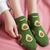 5 Paar Avocado Crew Knöchelsocken Cartoon Frisch Mode Atmungsaktiv Sommer und Herbst Kawaii Komfort Damen Low Cut Bootssocken