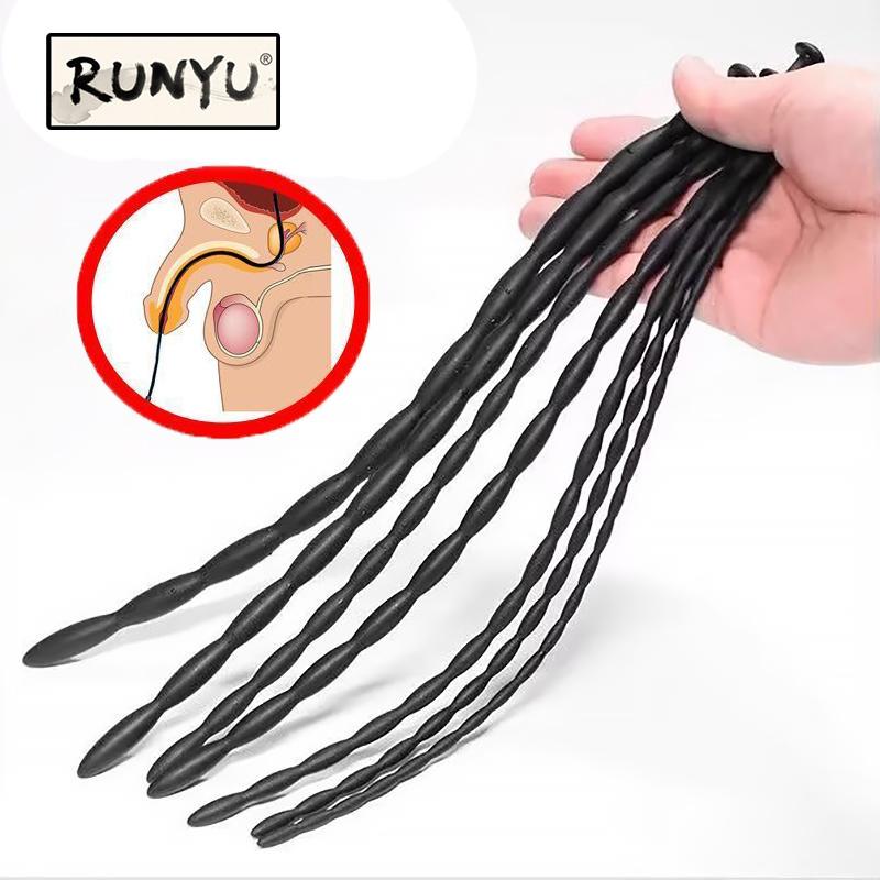 RUNYU Silicone Wave Horse Eye Stick Urethran Expander Sextoys SM Penis Plug Men Urethra Masturbation Stimulator Adult Supplies