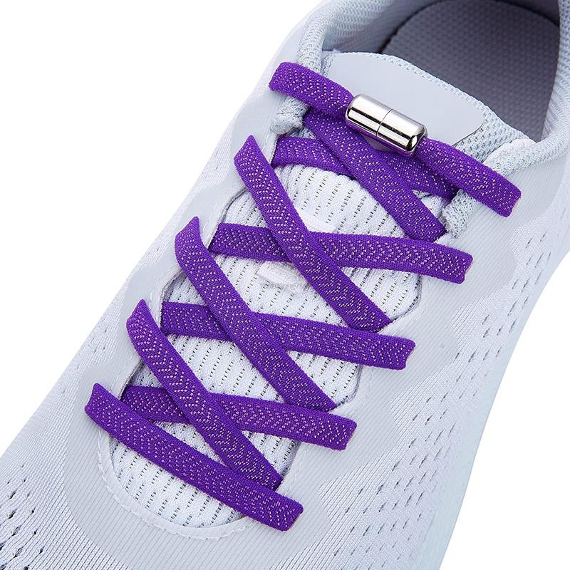 Elastic Laces Sneakers 8mm Wide Flat Rubber Bands Shoelaces Without ties Adult Kids Tennis No Tie Shoe laces Shoes Accessories