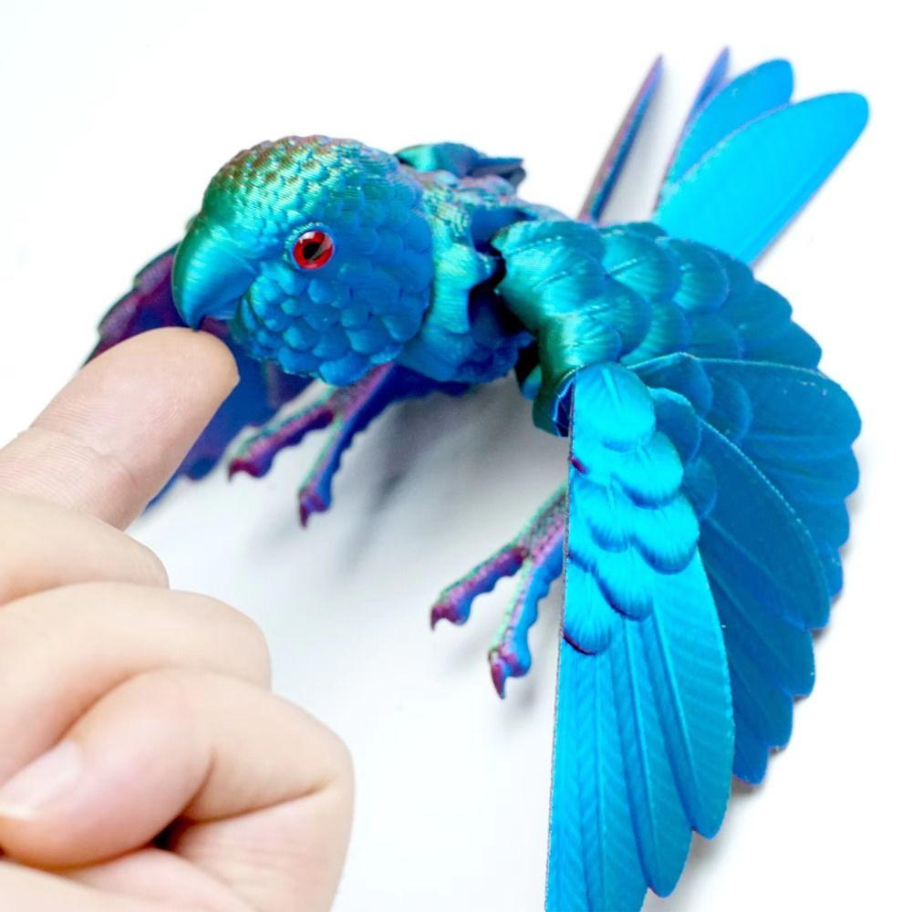 Flexible Animal 3D Printed Parrot Animal 3D Articulated Parrot  Toys  Landscaping Decoration