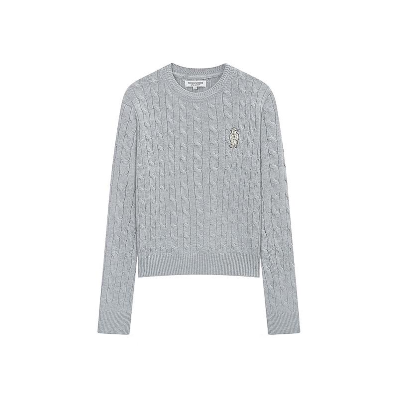 Teenie Weenie Women's Cable Knit Round Neck Sweater