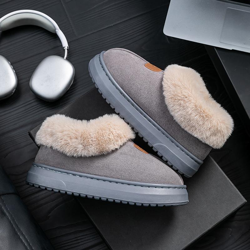 Snow Boots Women Wear Thick-soled Non-slip Piled Thickened Couple Cotton Slippers Home Plush Bag and Cotton Shoes In Winter