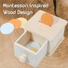 Children's Montessori Wooden Round Drawer Target Box Early Education Multi-functional Coin Box Puzzle Toy