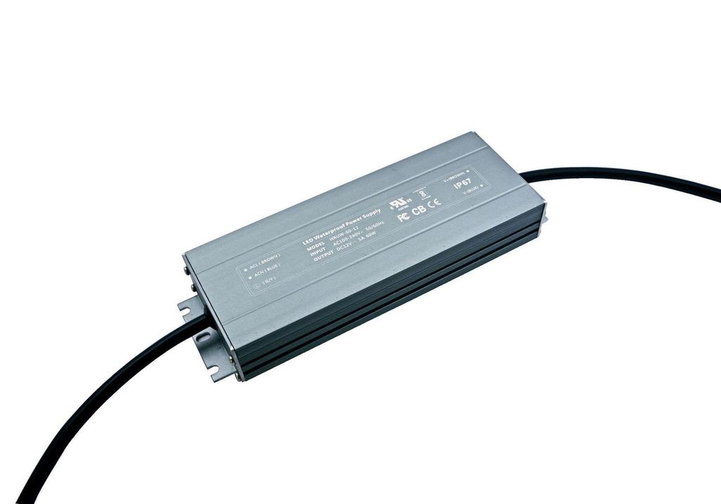 12V/24V Ultra-Thin Waterproof Power Supply, 30W-360W, DC Constant Voltage IP67
