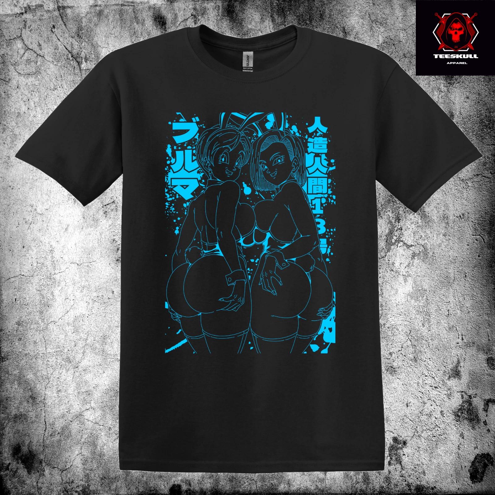 Bulma Android 18 Dragon Ball Anime Waifu Character Unisex Premium T-Shirt 2XL