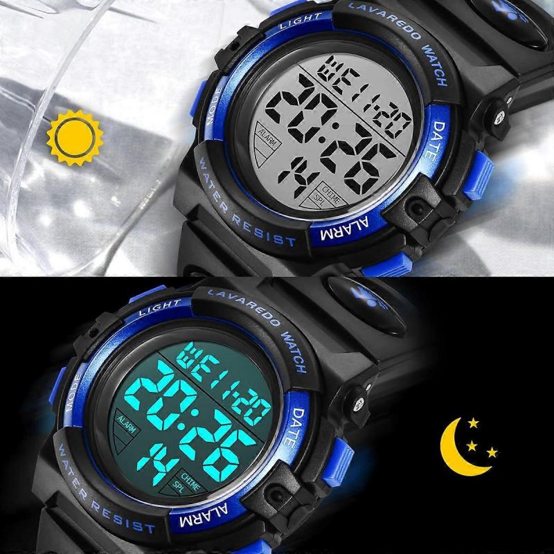 Kids Watch for Boys 6-15 Years Old, Digital Sport Outdoor Multifunctional Chronograph LED 50M Waterproof Alarm Calendar Analog Watch