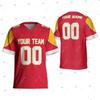 Custom Name Gradient Multicolour Soccer Team Clothes Football Jersey V-Neck T-Shirts Vintage Retro Summer Short Sleeve