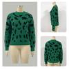Women S Fashion Round Neck Long Sleeve Pullover Sweater Leopard Print