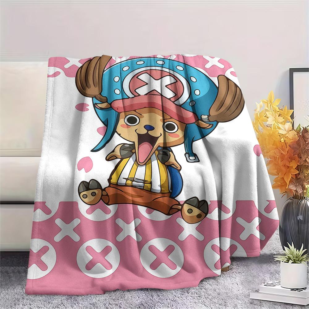 1 Stück One Piece Tony Tony Chopper Gemusterte Flanelldecke Geeignet für Alle Jahreszeiten Für Heimdekoration Wärme Und Komfort Geschenke Feiertagsgeschenk