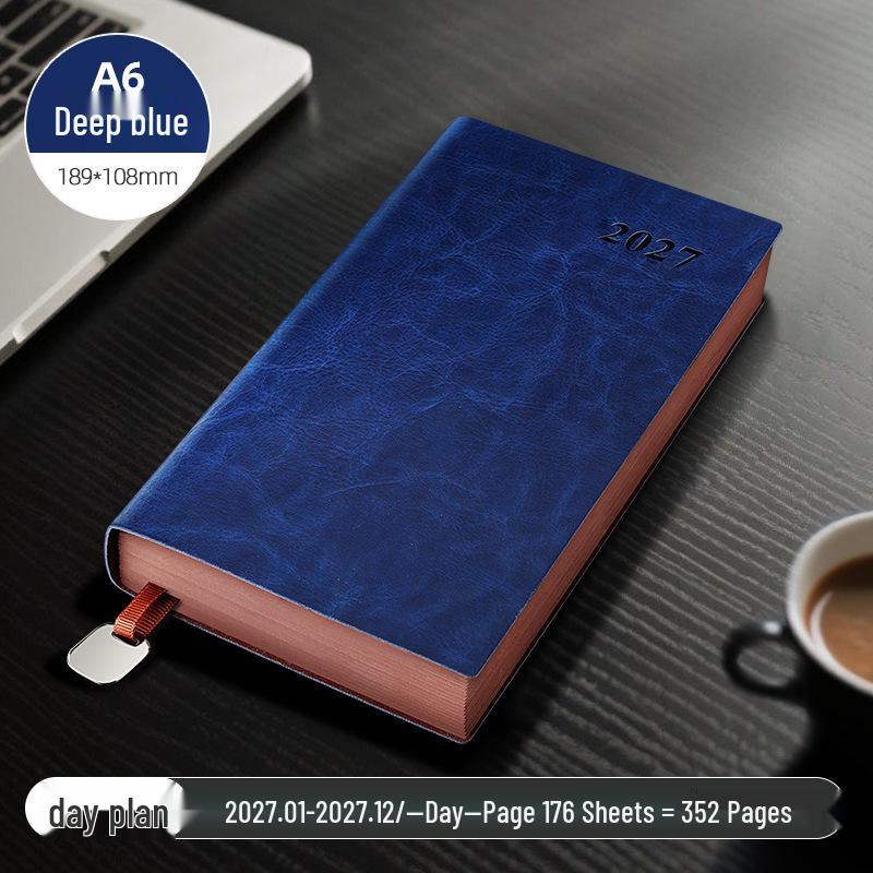 2026 A5 Planner: Soft Leather Cover, Annual Calendar, Custom LOGO Efficiency Notebook