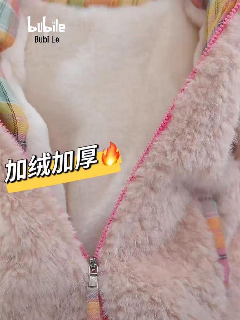 Girls' 2025 Fashionable Winter Coat - Velvet Lined & Thickened