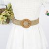 Waist Rope Weave Bamboo Kno Imitation Woven Round Buckle Women Waist Belt Gift