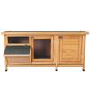 Wooden Rabbit Hutch 112x50x54 cm with Bitumen Roof and 2 Doors for Rabbits and Guinea Pigs