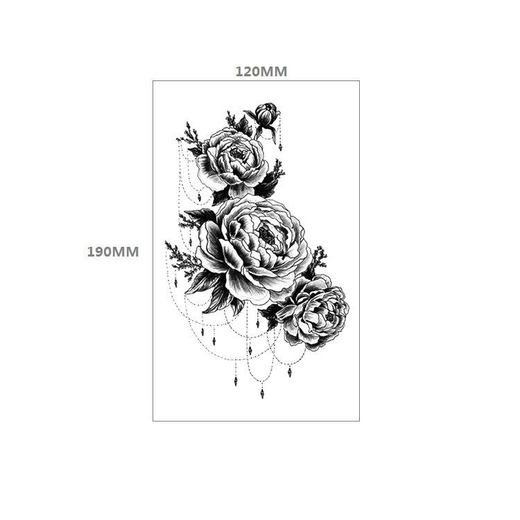 

Красивая женщина Ветер Татуировка Наклейка Tb S Единорог Ручная роспись Простой Цветок Тотем Лиса Алмазная Наклейка для переноса Воды 12.*190MM