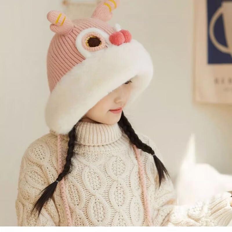 NHZHIW Year of the Dragon Warm Ear Flap Hat with Dragon Horns