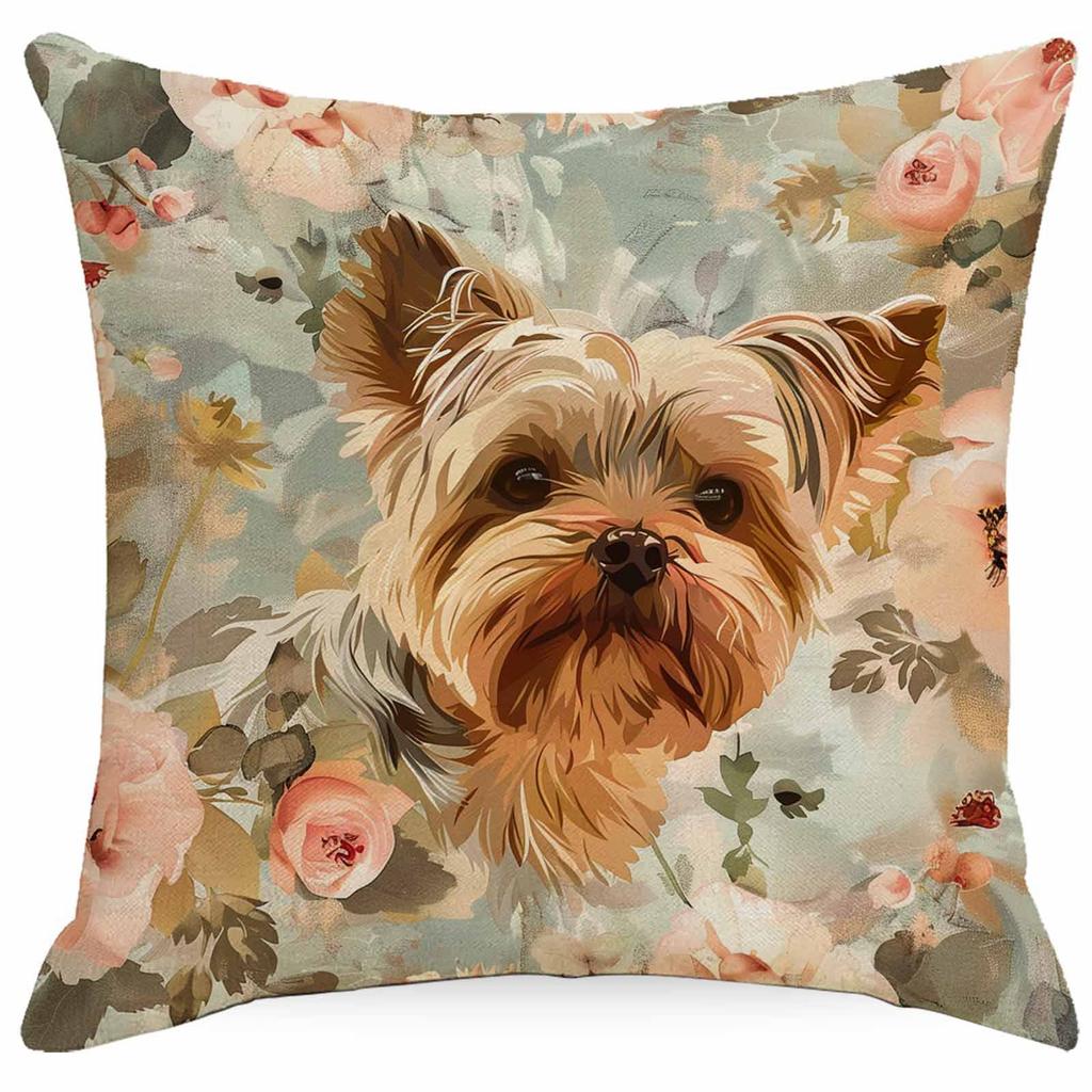 Flower Dog Pillow Case Home Sofa Cushion Pillow Case