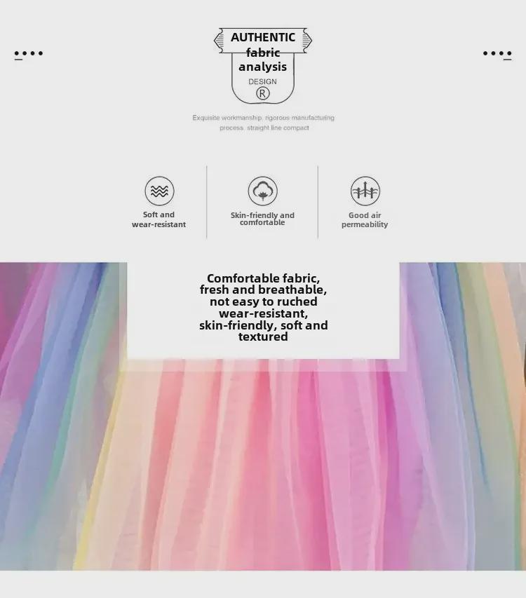 2025 New Summer Rainbow Princess Dress for Girls - Stylish and Trendy Children's Clothing