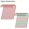 12-Pack Acrylic Candy Cane Ornaments For Christmas Tree - Festive Hanging Decorations For Holiday & New Year Celebrations