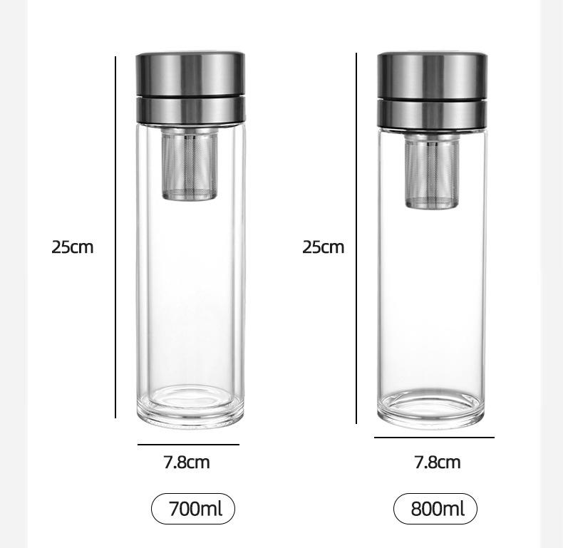 2026 Quick-Open High-Temp Resistant Glass Tea Infuser Cup with Large Capacity and Steel Lid