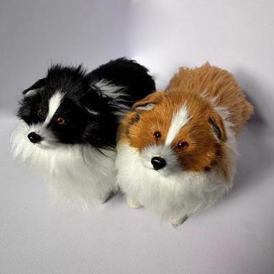 Simulated Plush Sheepdog Model Lifelike Mini Dog Toy Stuffed Animal Doll Home Office Desktop Decoration Ornament