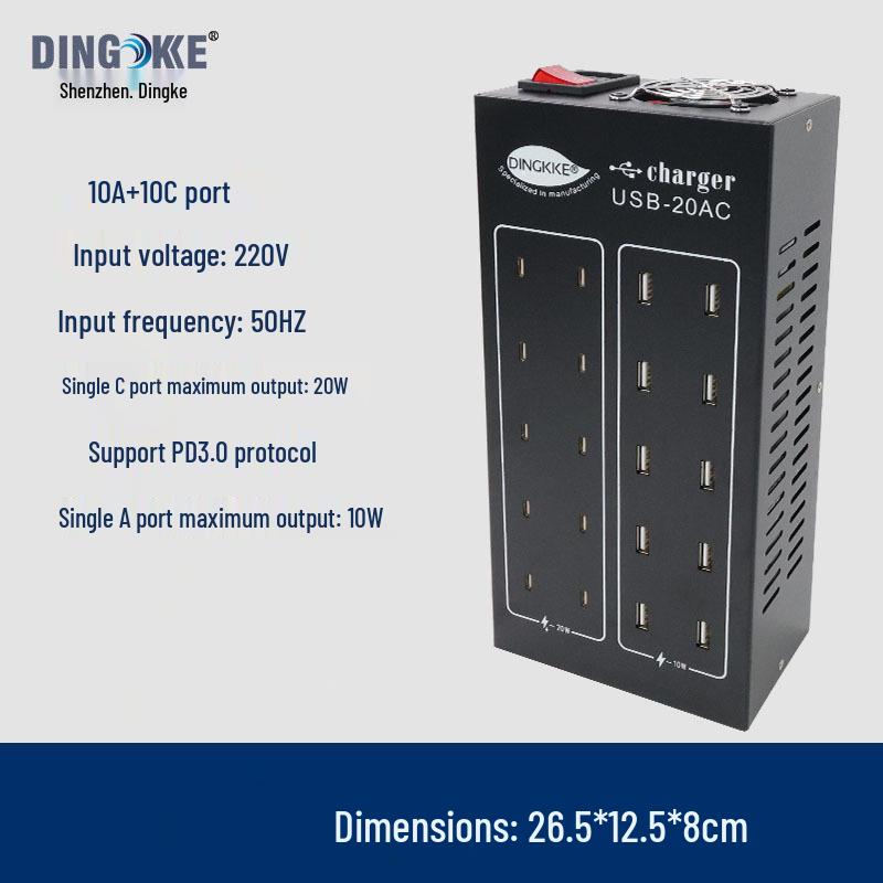 USB Multi-Port Charger: 10-100 Port Station with PD/QC3.0 Fast Charging - Charger King