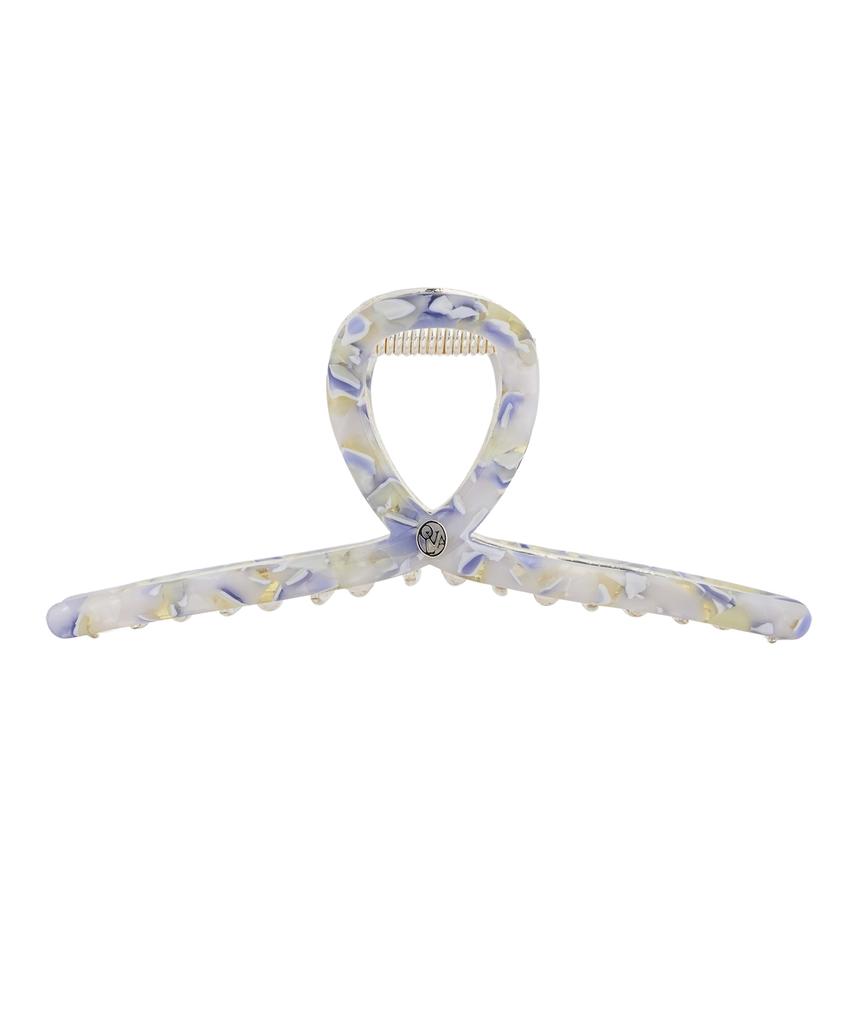 Obla Twist Metal Point Hair Clip_Blue Ivory Silver Hc012