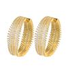 Light Luxury Design Wheat Earrings Jewelry Micro-Inlaid Zircon Large Circle Earrings