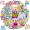 50 Cartoon Inspirational PET Stickers: Colorful DIY Waterproof Graffiti Patterns