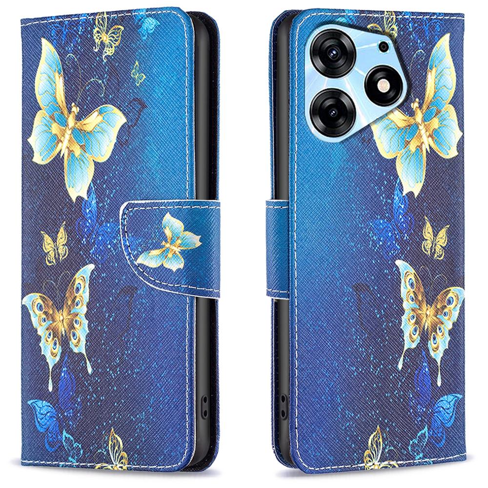 Für Infinix Hot 40/Hot 40 Pro Leder Handyhülle Schutzhülle mit Geldbörse Muster bedruckt