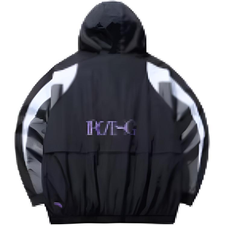 Anta Basketball-Serie Gespleißte Kapuzen-Reißverschluss-Logo Langarm Lockerer Windbreaker Unisex Oberbekleidung Schwarz 172441603N-3