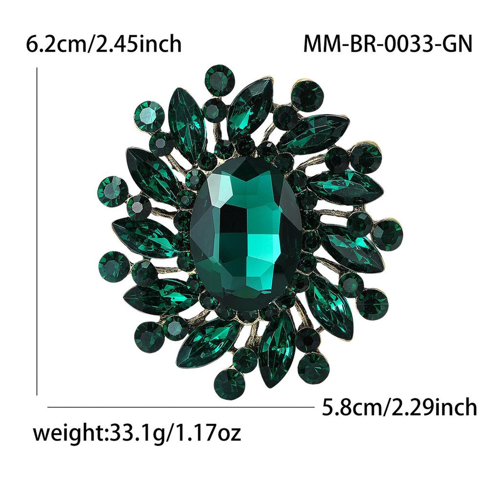 Chic Retro Alloy Rhinestone Glass Brooch for Women