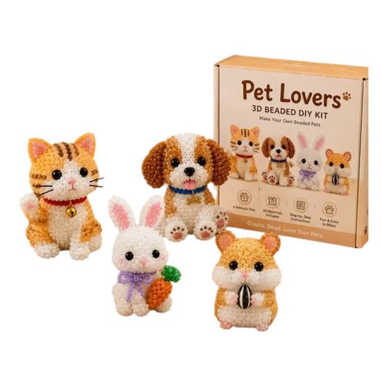 3D Beaded Animal Kit, DIY Beading Embroidery Kit for Beginners, Handmade Highland Cow/Butterfly/Owl Animal Bead Craft for Adults, Teens F