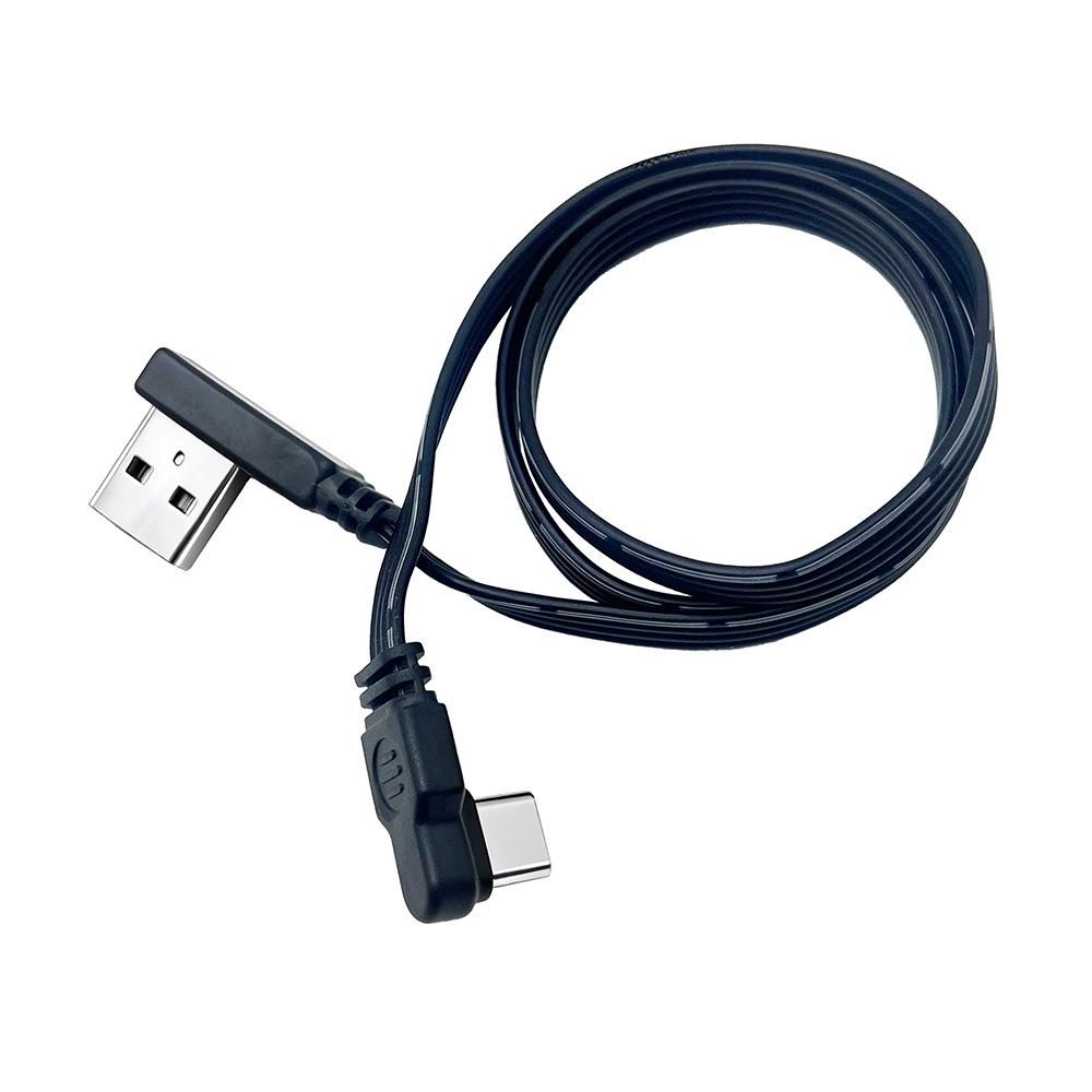 USB Type-C Multi-Directional Elbow Extension Cable, Flat Silicone Male to Female Data Adapter