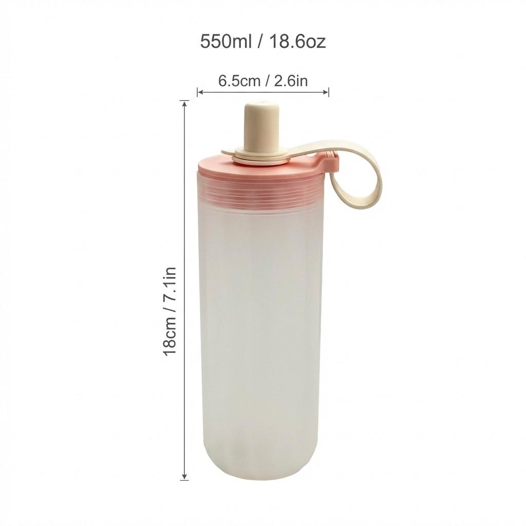 Plastic Water Bottle Tumbler For Kids Students Leak-proof Straw Water Cup Clear Portable Cold And Hot Drinking Cup With Handle