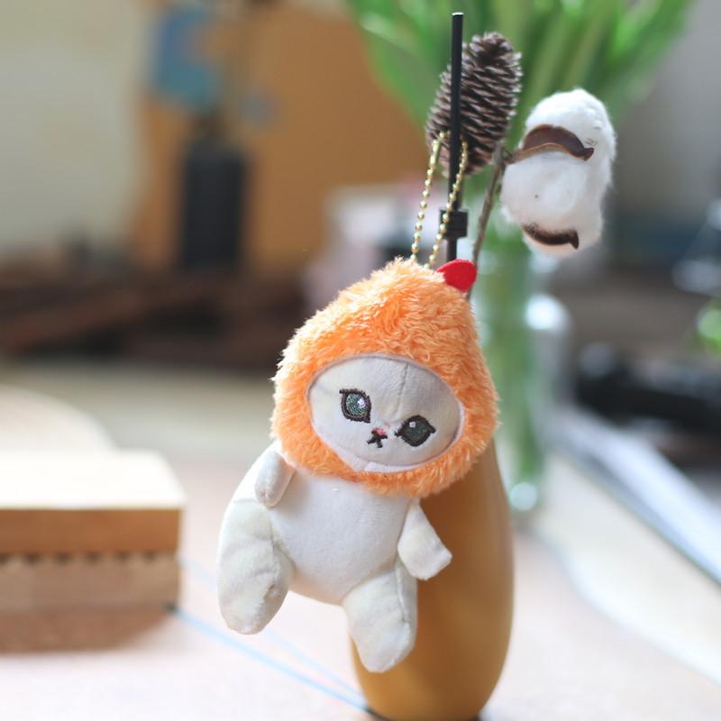 Cartoon Cute Shark Cat Pendant Plush Toy Doll Kitten Bag Hanging Keychain Doll
