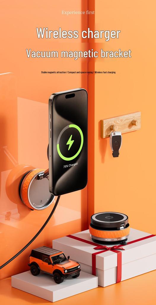 Bezprzewodowa ładowarka samochodowa i obrotowy magnetyczny uchwyt na telefon z przyssawką dla Apple