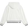 Li Ning Sports Lifestyle Serie Gestreiftes Kapuzen-Bequemes Atmungsaktives Lockeres Strickjacken-Sweatshirt Damen-Sweatshirt Off-White AWDU458-1