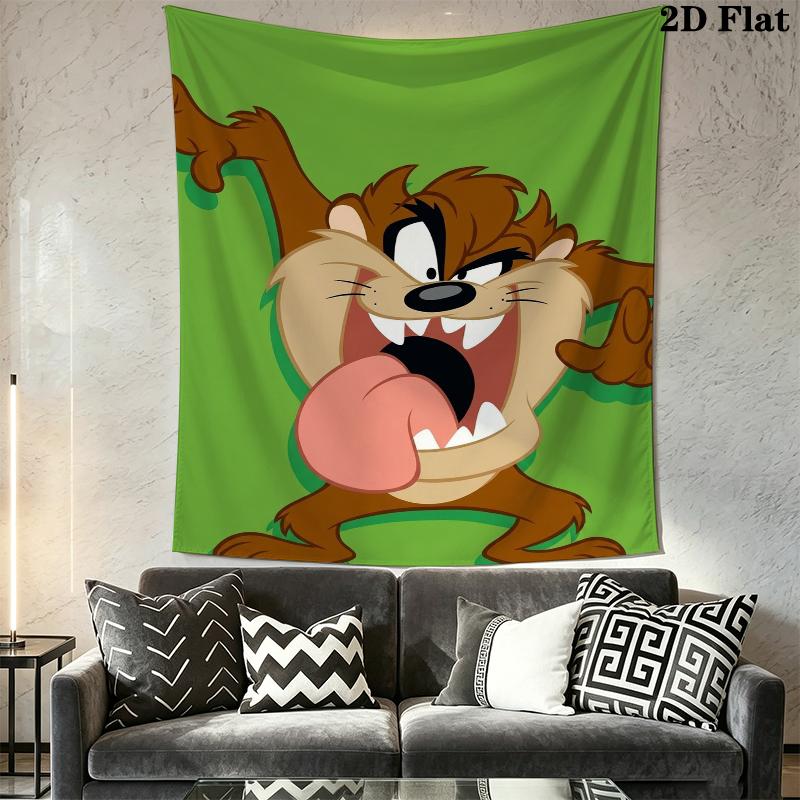Tazmanian Devil Wall Tapestry Aesthetic Wall Hanging Printed Fabric Blanket Decorative Tapestries for Bedroom Living Room Home Decor