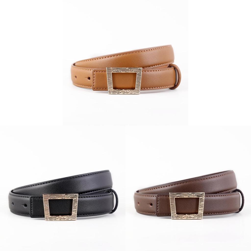 Genuine Leather Cowhide Waist Belt With Alloy Buckle For Casual Office Style