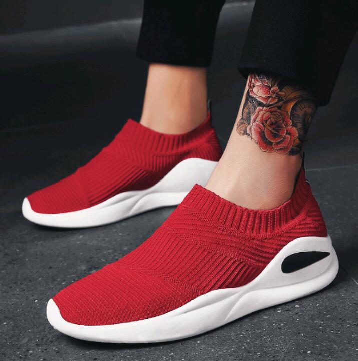 Men Casual Shoes Fashion Men Shoes Spring Summer Mesh Lovers Unisex Fly Weave Light Breathable Sock Shoes Gvy7