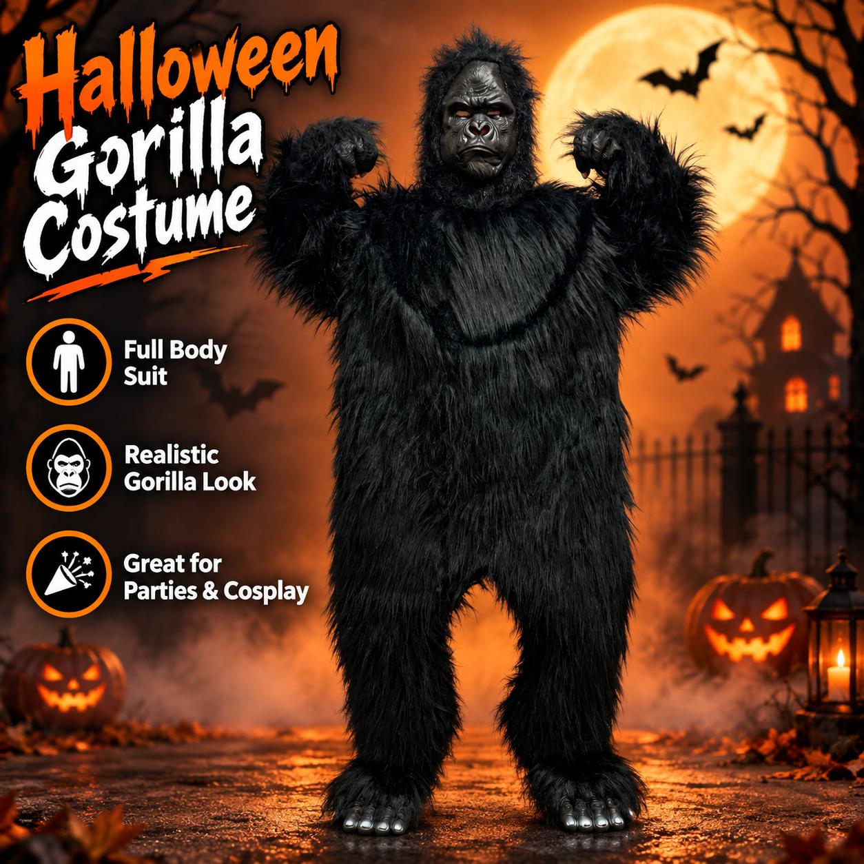 Helovīna Gorillas Kostīms Pieaugušajiem King Kong