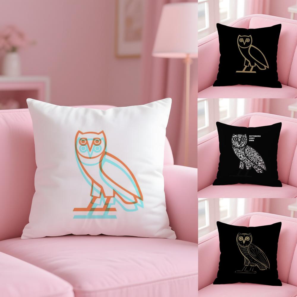 Luxury Drake O-O-Ovo O-Owls Cushion Cover Plush Fabric Soft Double-Sided Printed Sofa Pillow Case Colorfast Home Decor Gift