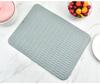 Heat-Insulating Non-Slip Rubber Kitchen Placemat and Drain Mat with Wavy Grooves, Waterproof Design