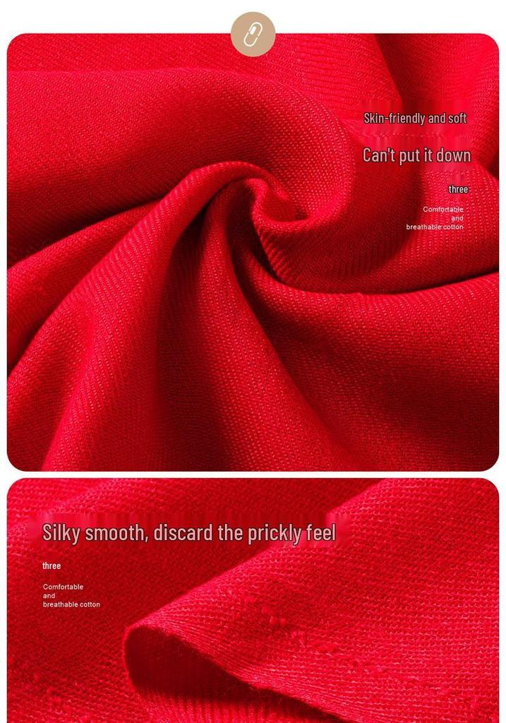 Luxury Red Wool Cashmere Scarf with Custom Embroidery for Corporate Events