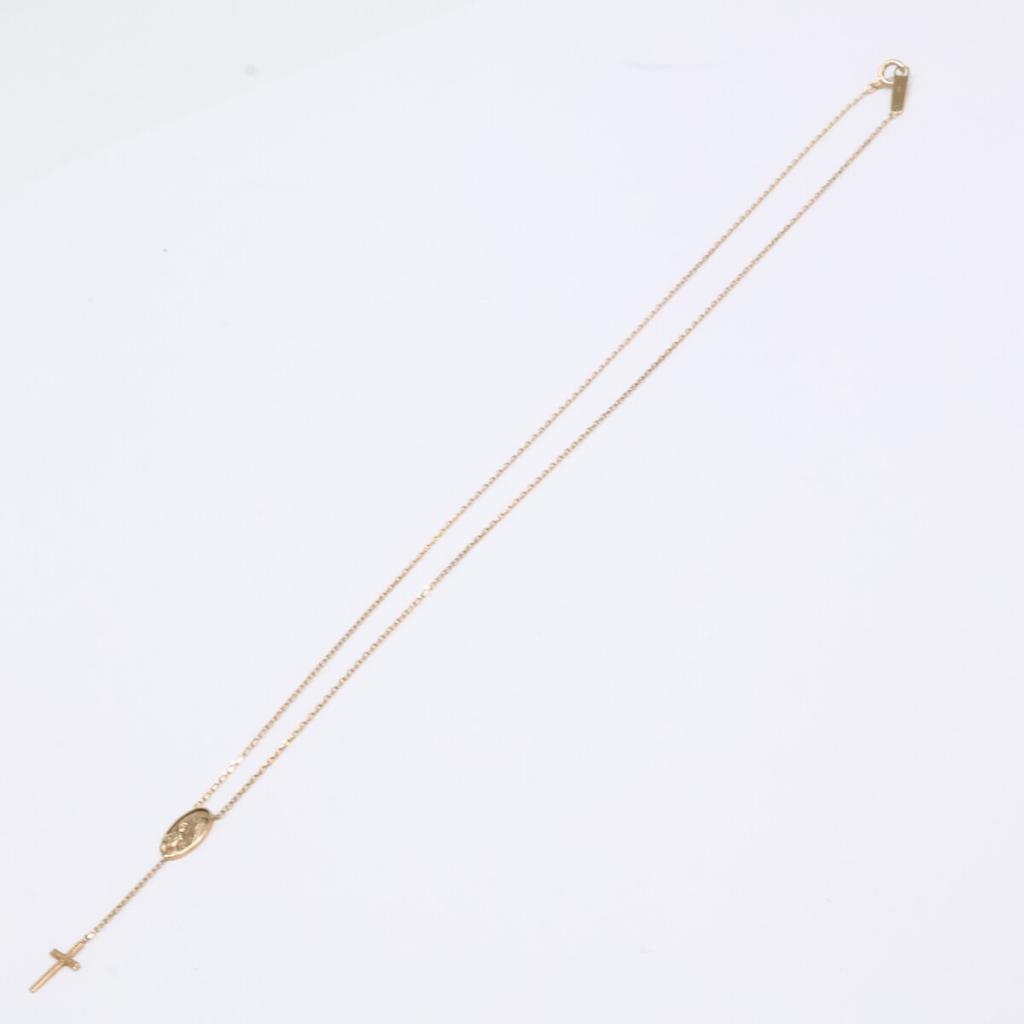 Enasoluna K10 Skinny Maria Medal Necklace Yellow GoldUsed