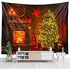 Christmas Tree And Fireplace Wall Printed Tapestry Gothic Aesthetic Decoration Halloween Living Room Perfect Party Decoration Ch
