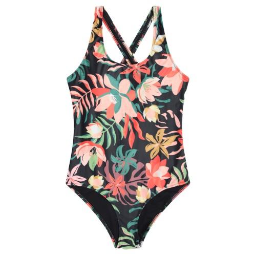 Animal Womens/Ladies Mia Leafy Floral Cross Back One Piece Swimsuit
